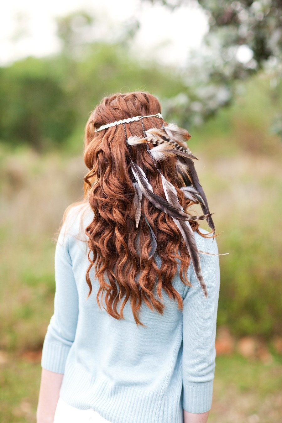 [3] Аксессуары невесты - украшение в волосы с перьями