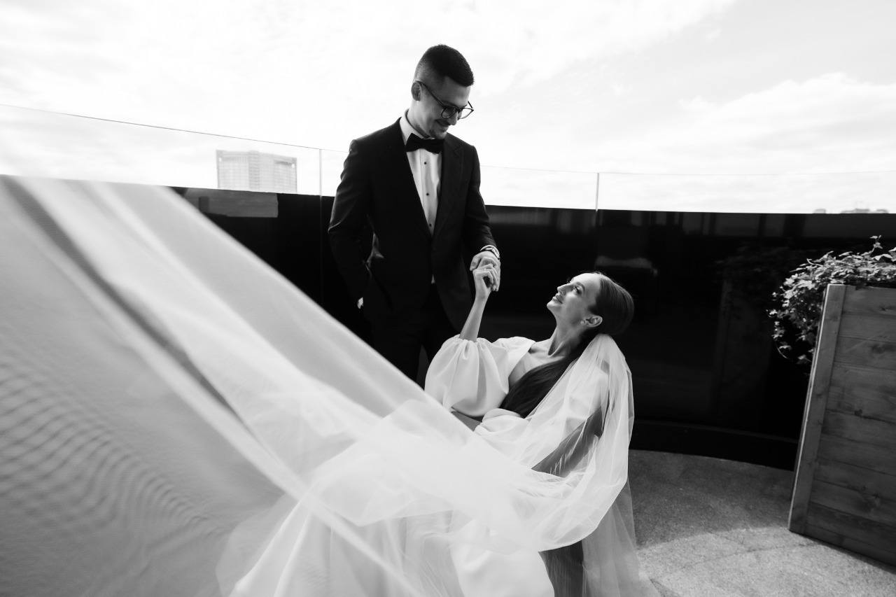 Классическая свадьба в чёрно-белой гамме